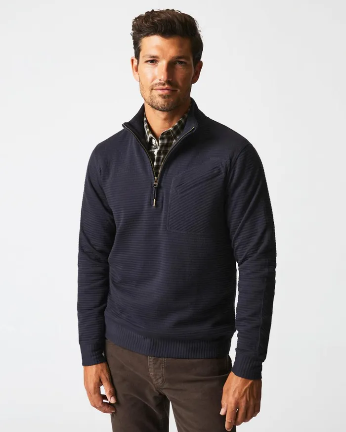 Sweaters and Sweatshirts Men Billy Reid Quilted Half Zip Dark Navy