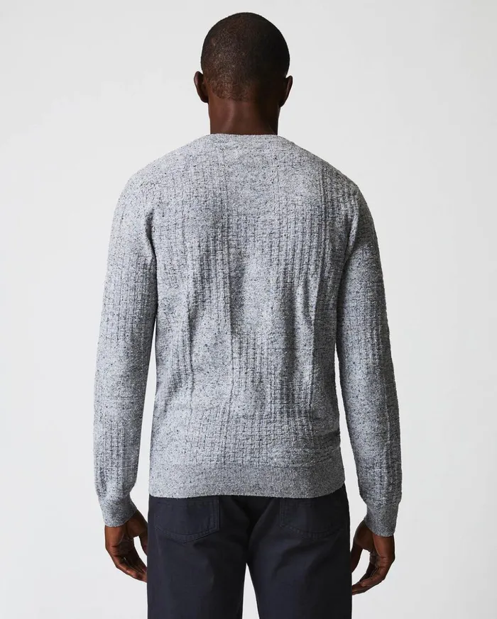 Sweaters and Sweatshirts Men Billy Reid Weave Sweater Crew Light Grey Marled
