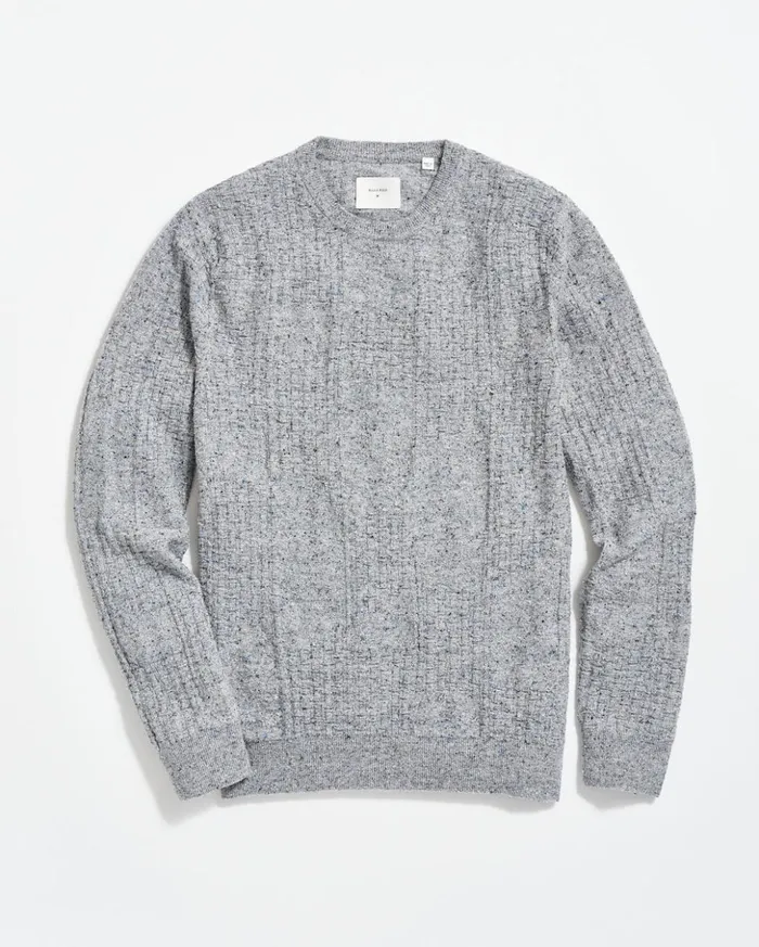 Sweaters and Sweatshirts Men Billy Reid Weave Sweater Crew Light Grey Marled