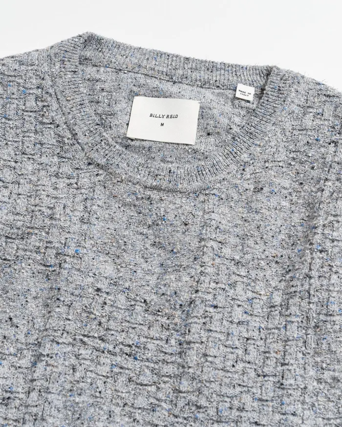 Sweaters and Sweatshirts Men Billy Reid Weave Sweater Crew Light Grey Marled