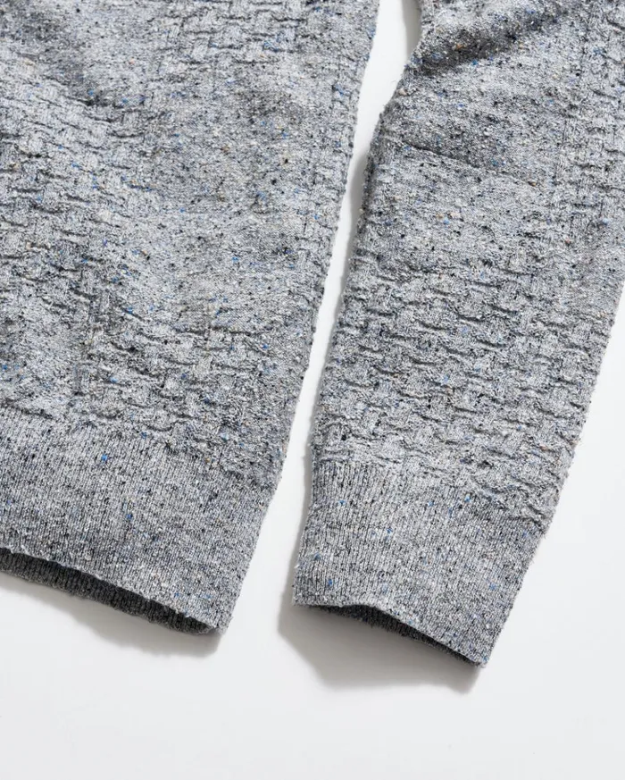 Sweaters and Sweatshirts Men Billy Reid Weave Sweater Crew Light Grey Marled