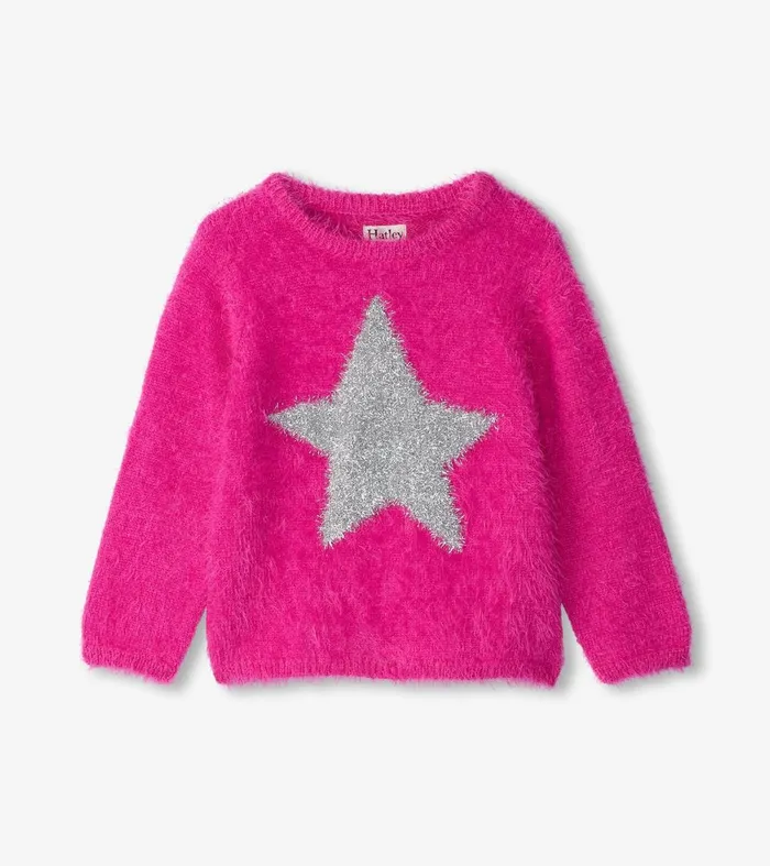 Sweaters Baby and Toddler Hatley Baby and Toddler Girls Star Furry Sweater