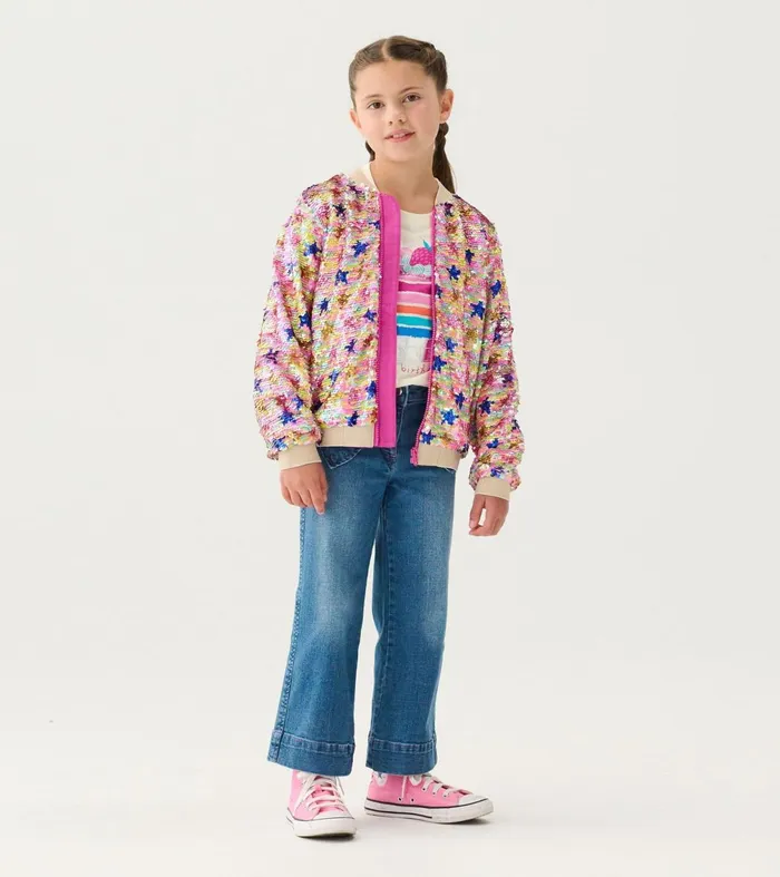 Sweaters Girls Hatley Girls Star Party Sequined Bomber Jacket