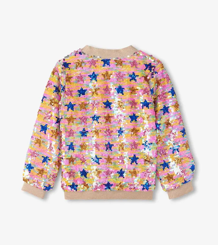 Sweaters Girls Hatley Girls Star Party Sequined Bomber Jacket