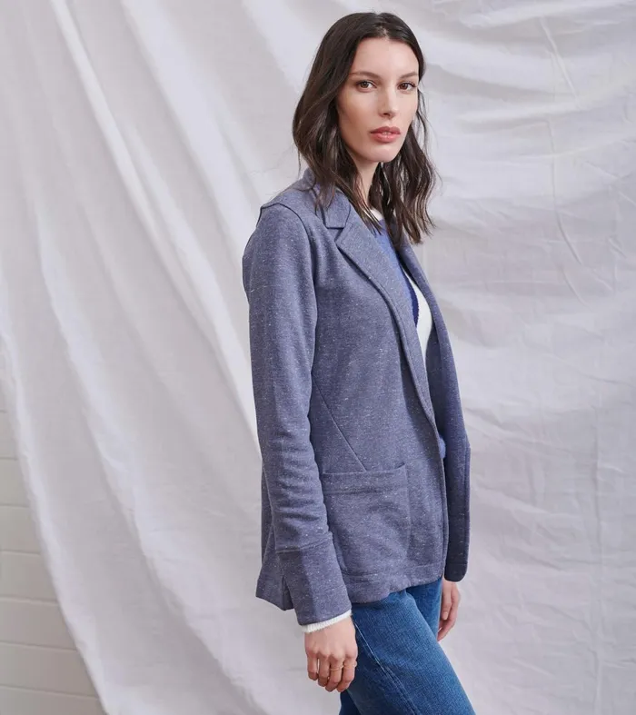 Sweaters Women Hatley Chelsea Knit Blazer 8211 Indigo Speckle