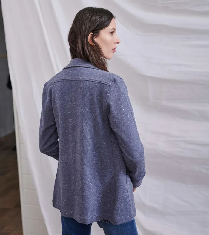 Sweaters Women Hatley Chelsea Knit Blazer 8211 Indigo Speckle
