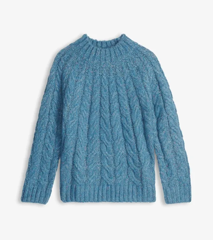 Sweaters Women Hatley Dylan Cable Knit Sweater 8211 Blue Heather