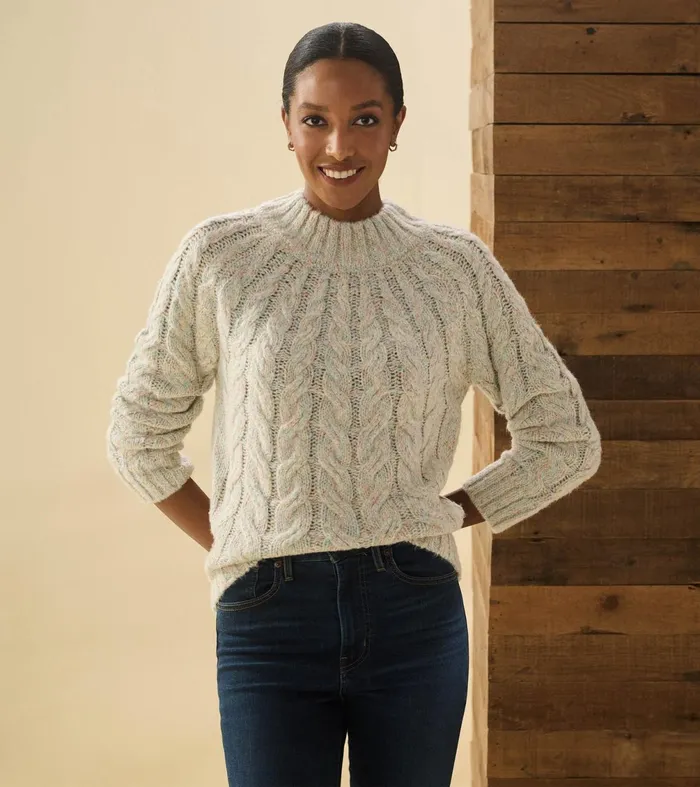Sweaters Women Hatley Dylan Cable Knit Sweater 8211 Clear Rainbow