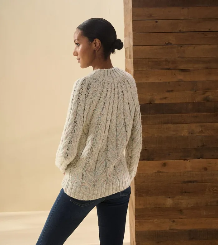 Sweaters Women Hatley Dylan Cable Knit Sweater 8211 Clear Rainbow