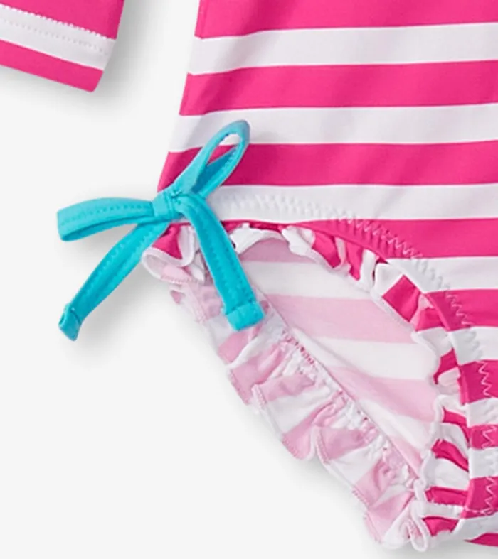 Swimwear Baby and Toddler Hatley Baby Girls Candy Stripes Rashguard Swimsuit