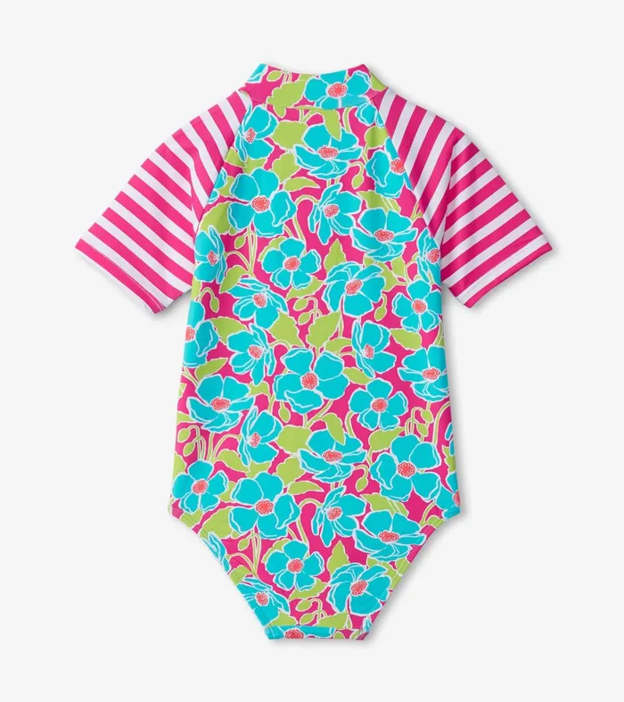 Swimwear Girls Hatley Girls Floating Poppies OnePiece Rashguard