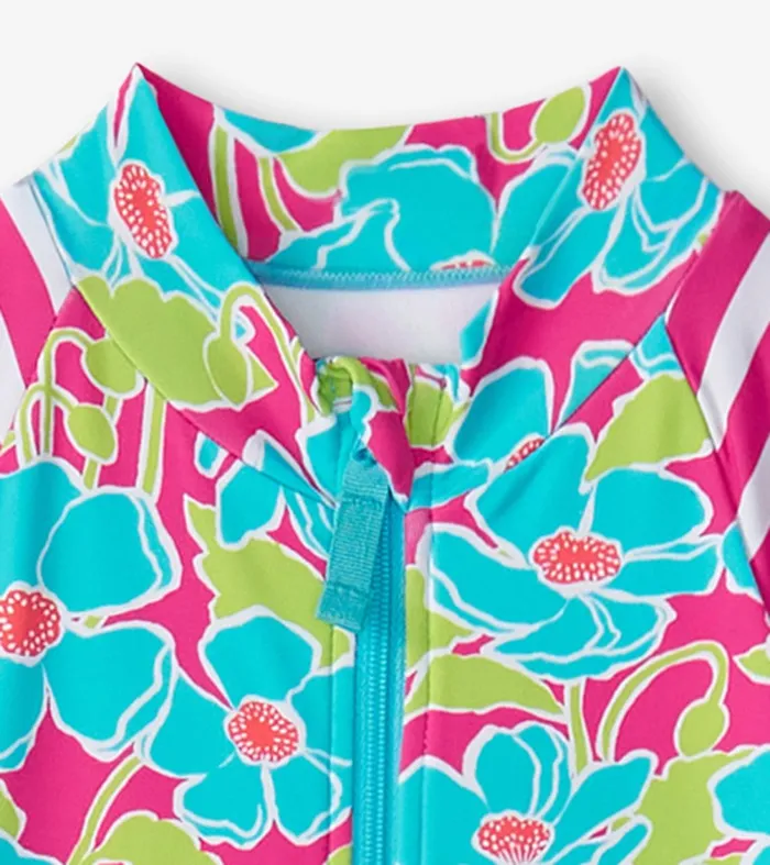 Swimwear Girls Hatley Girls Floating Poppies OnePiece Rashguard