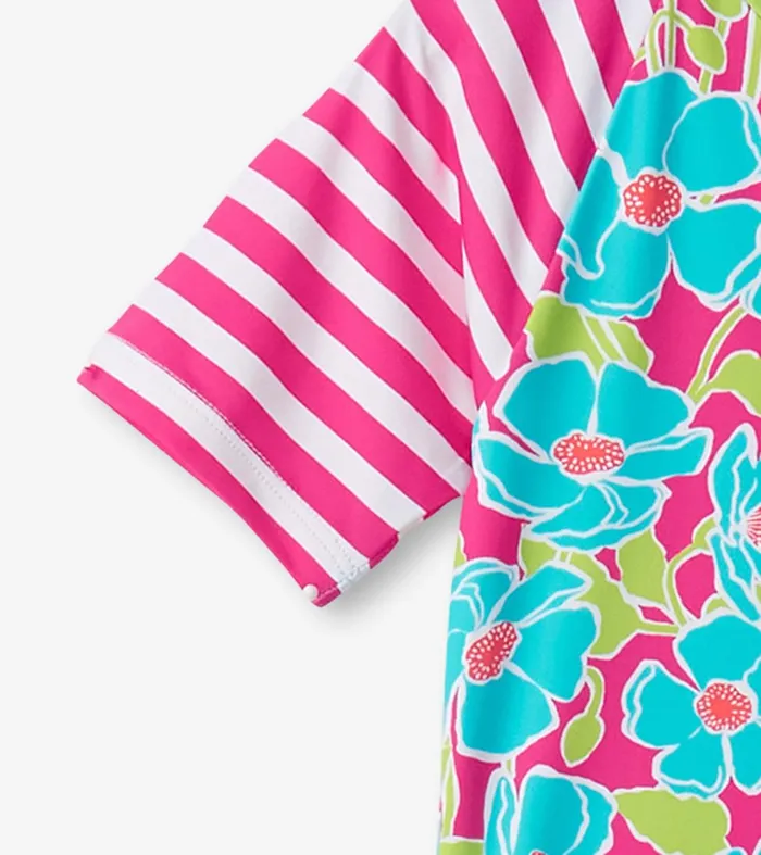 Swimwear Girls Hatley Girls Floating Poppies OnePiece Rashguard