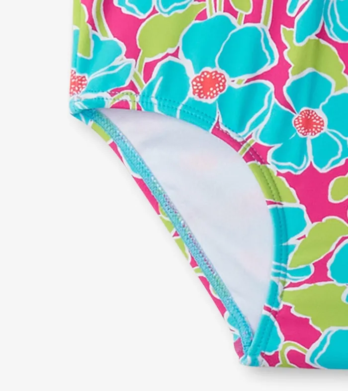 Swimwear Girls Hatley Girls Floating Poppies OnePiece Rashguard