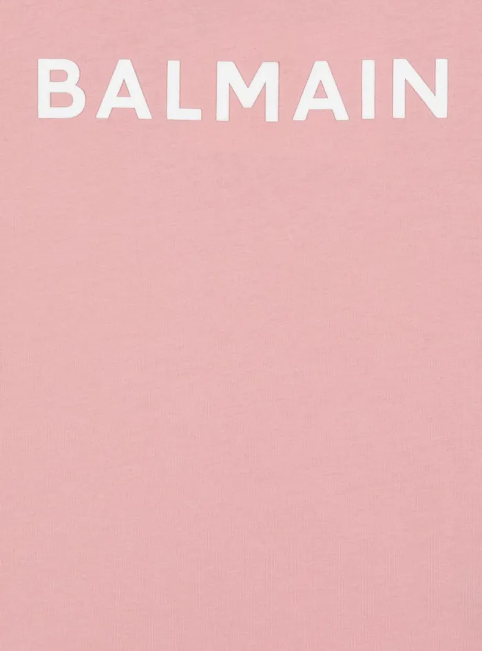Tshirt With Logo Purple Kids Balmain