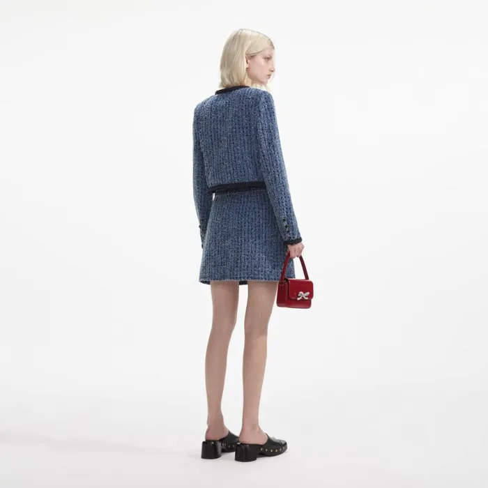Textured Denim Jacket Women Self Portrait Outerwear