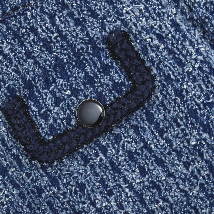 Textured Denim Jacket Women Self Portrait Outerwear