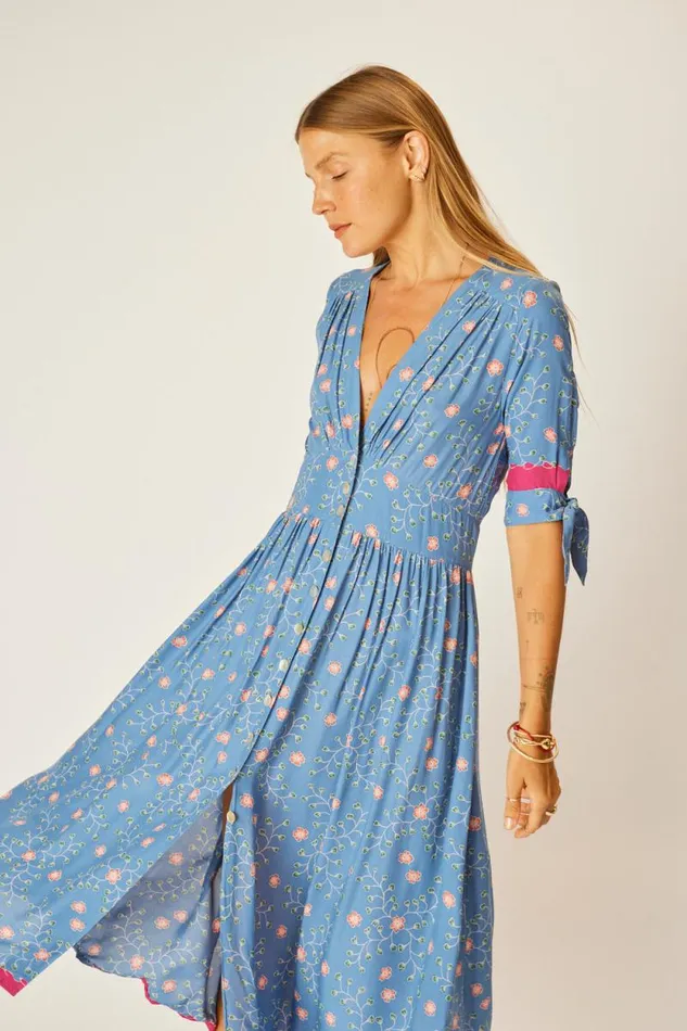 The Family Martin Shop Natalie Martin LAYLA DRESS Pinwheel Denim