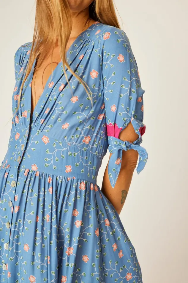 The Family Martin Shop Natalie Martin LAYLA DRESS Pinwheel Denim