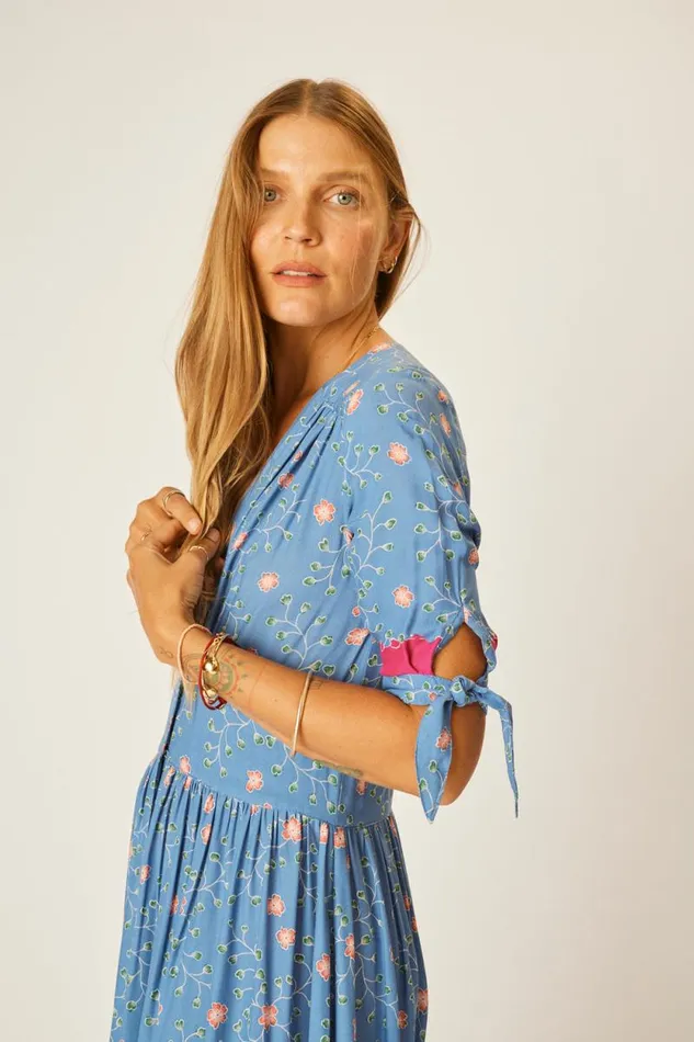 The Family Martin Shop Natalie Martin LAYLA DRESS Pinwheel Denim