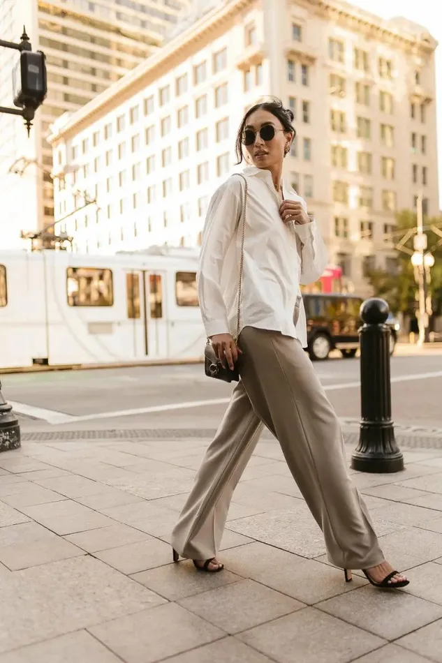 Tobi Wide Leg Pants In Taupe Taupe Women Bohme Pants