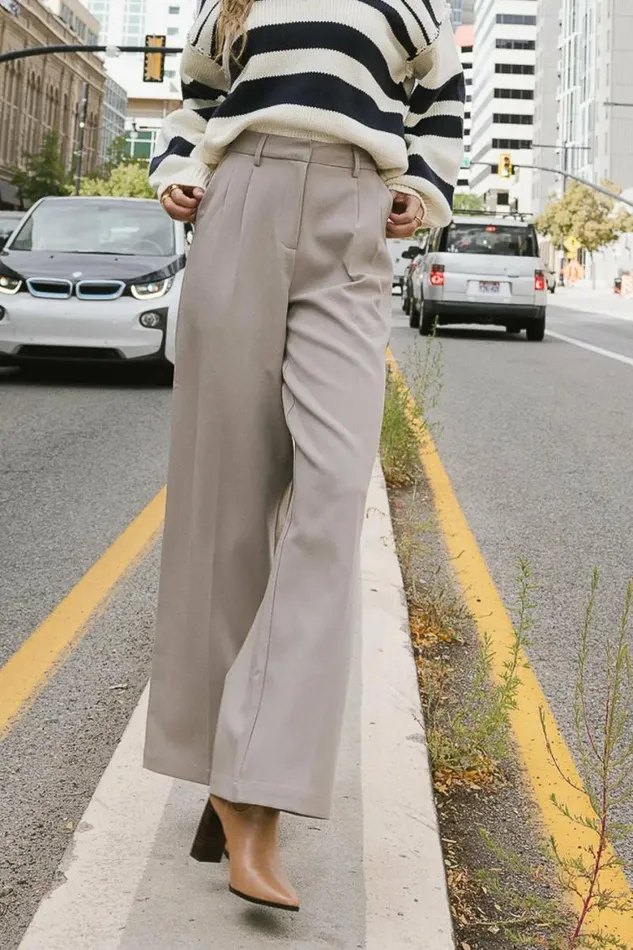Tobi Wide Leg Pants In Taupe Taupe Women Bohme Pants