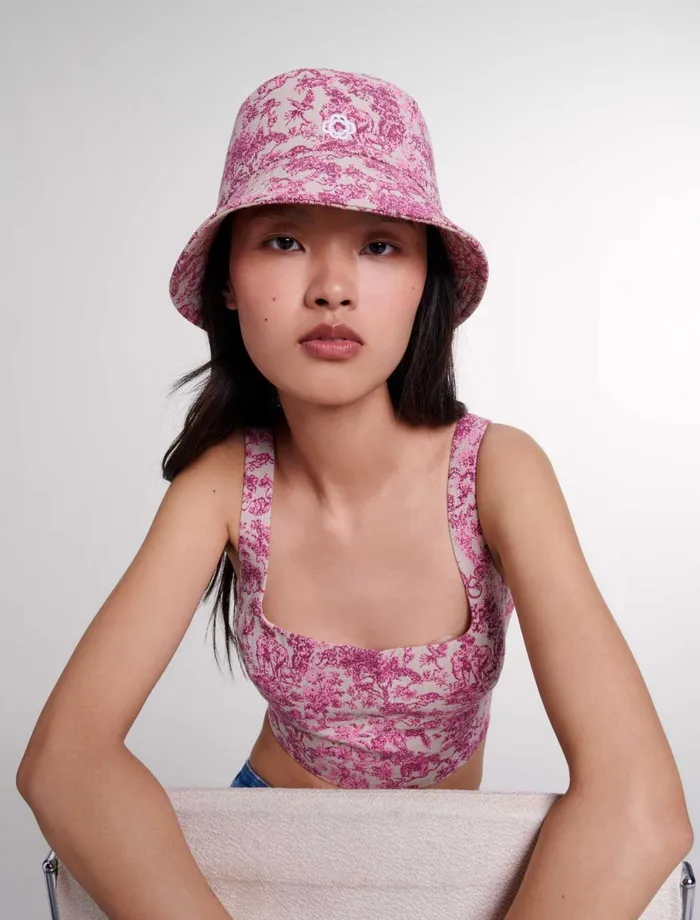Tops and Shirts Women Maje Crop Top Pink Jungle Canvas
