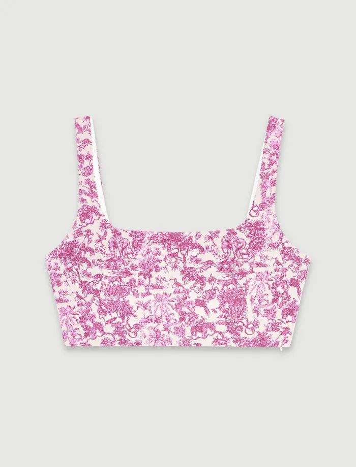 Tops and Shirts Women Maje Crop Top Pink Jungle Canvas