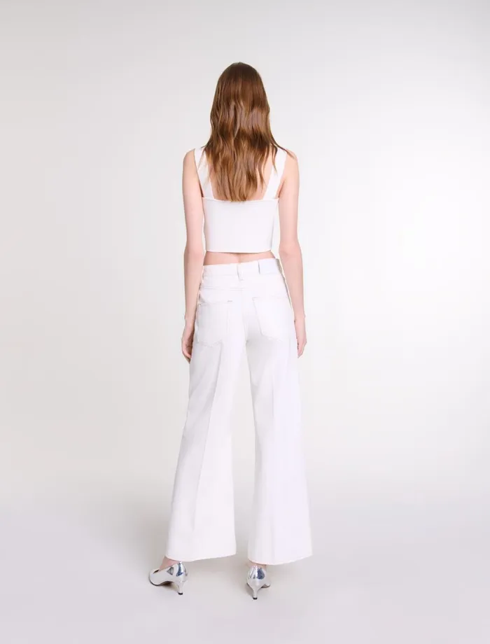 Tops and Shirts Women Maje Knit Crop Top Ecru