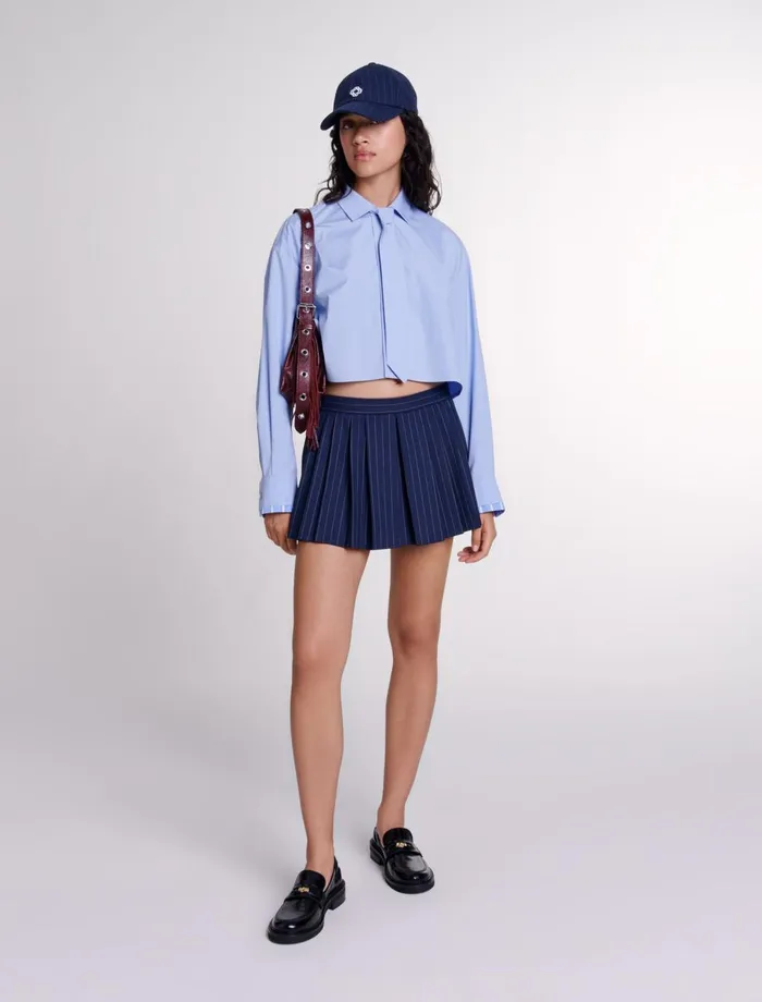 Tops and Shirts Women Maje Shirt With Removable Tie Blue