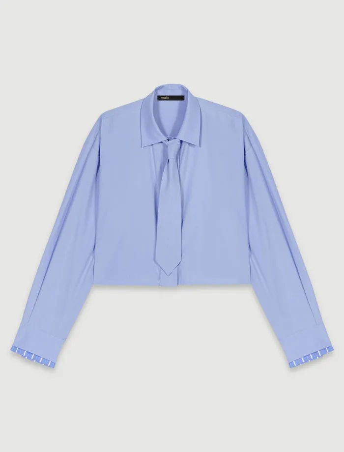 Tops and Shirts Women Maje Shirt With Removable Tie Blue