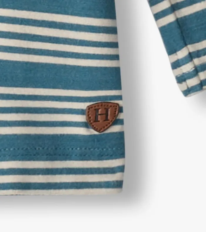 Tops Baby and Toddler Hatley Baby and Toddler Boys Bluestone Stripes Long Sleeve Bamboo TShirt