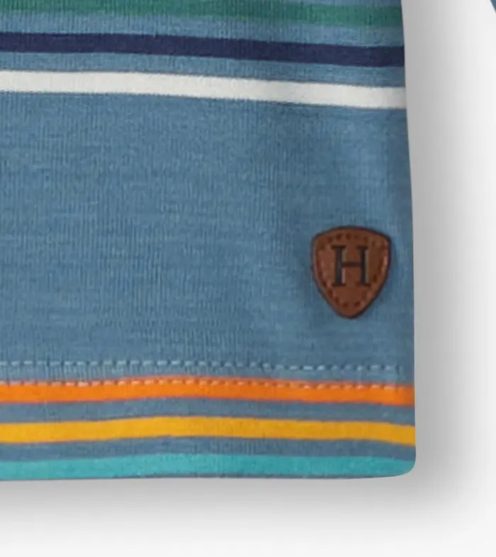 Tops Baby and Toddler Hatley Baby and Toddler Boys Bluestone Stripes Long Sleeve Polo TShirt