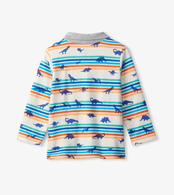 Tops Baby and Toddler Hatley Mini Dinos Long Sleeve Polo TShirt