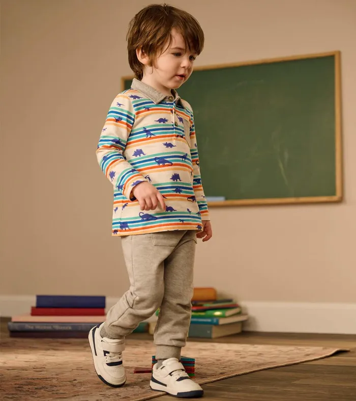 Tops Baby and Toddler Hatley Mini Dinos Long Sleeve Polo TShirt