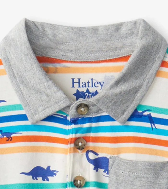 Tops Baby and Toddler Hatley Mini Dinos Long Sleeve Polo TShirt