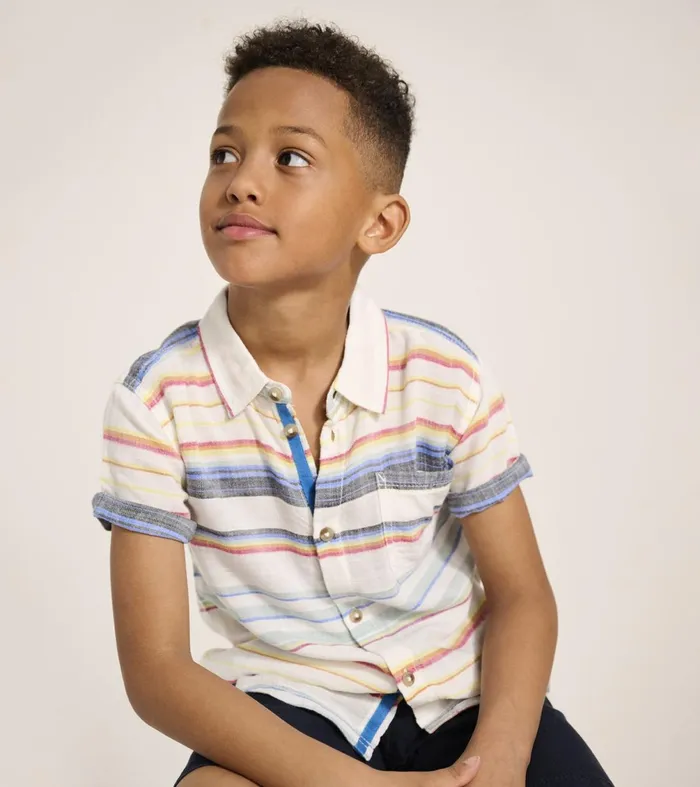 Tops Boys Hatley Boys Summer Stripe Short Sleeve Button Down
