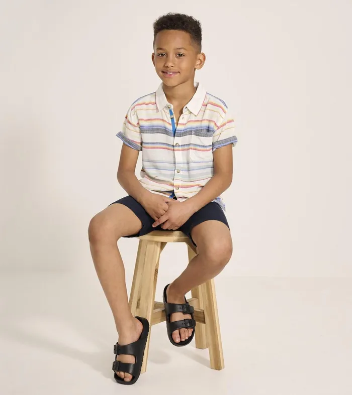 Tops Boys Hatley Boys Summer Stripe Short Sleeve Button Down