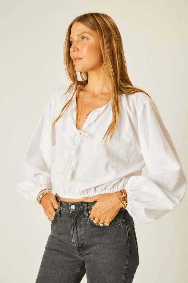 Tops Shop Natalie Martin AMELIA TOP White Flat Cotton