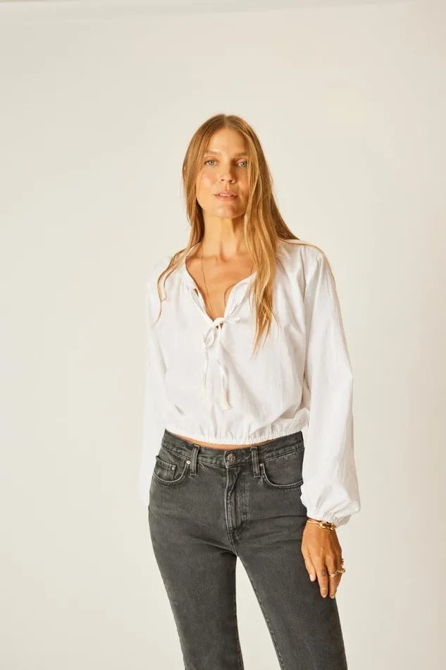 Tops Shop Natalie Martin AMELIA TOP White Flat Cotton