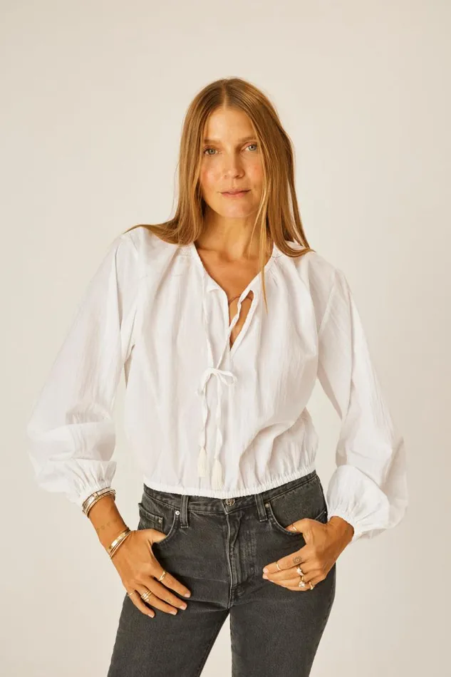 Tops Shop Natalie Martin AMELIA TOP White Flat Cotton