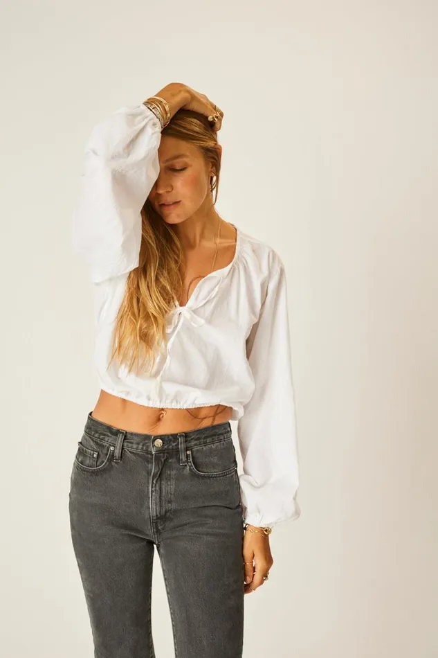Tops Shop Natalie Martin AMELIA TOP White Flat Cotton