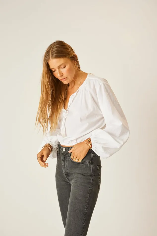 Tops Shop Natalie Martin AMELIA TOP White Flat Cotton