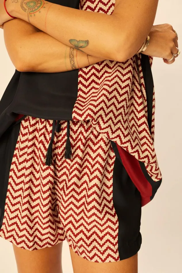 Tops Shop Natalie Martin ARIANA TANK Block Zigzag Noire