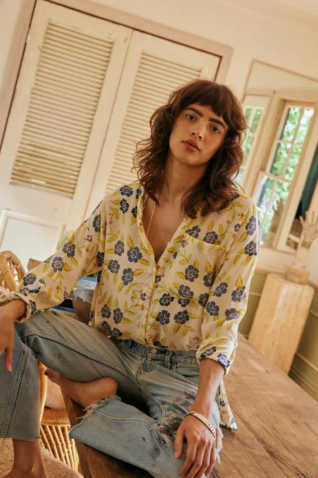 Tops Shop Natalie Martin JENNIFER SHIRT Prairie Indigo
