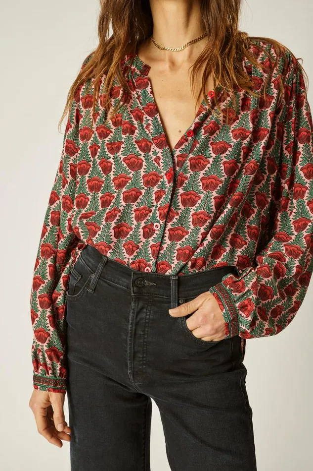 Tops Shop Natalie Martin TOLAN SHIRT Tulip Venetian Red