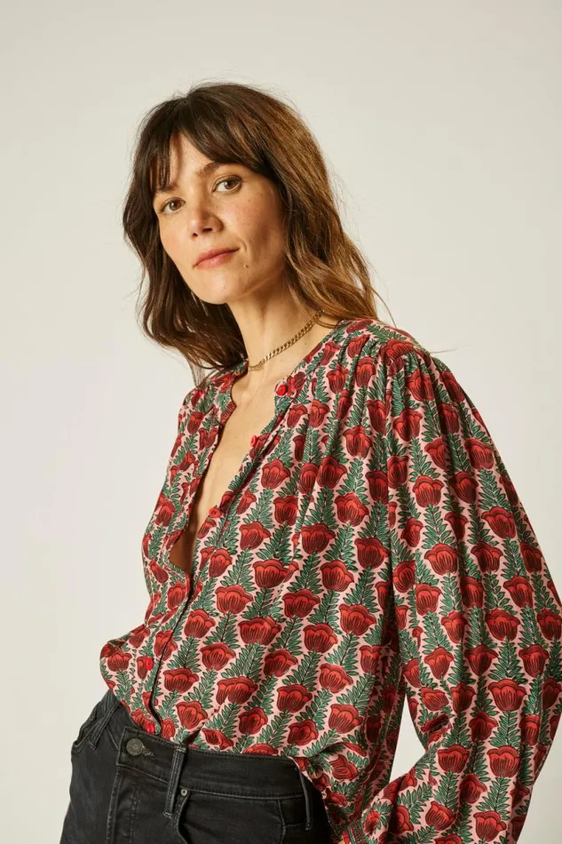 Tops Shop Natalie Martin TOLAN SHIRT Tulip Venetian Red