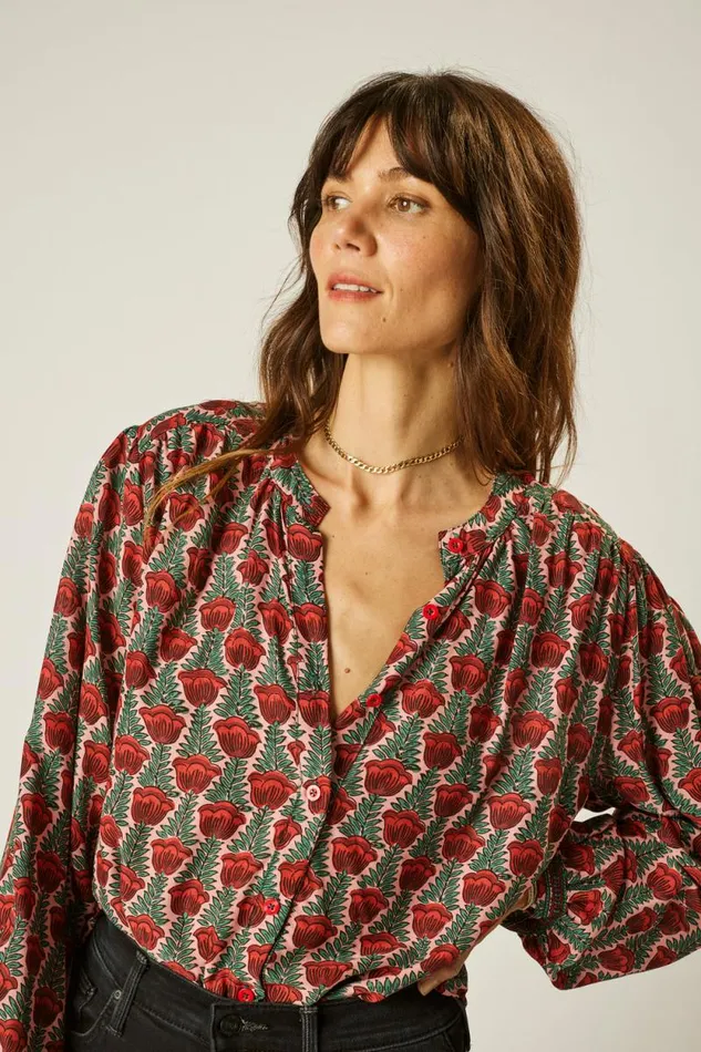 Tops Shop Natalie Martin TOLAN SHIRT Tulip Venetian Red