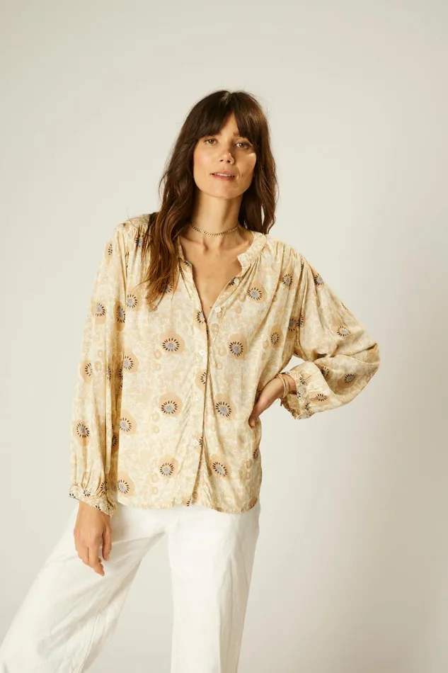 Tops Shop Natalie Martin TOLAN SHIRT Vintage Flowers Sand