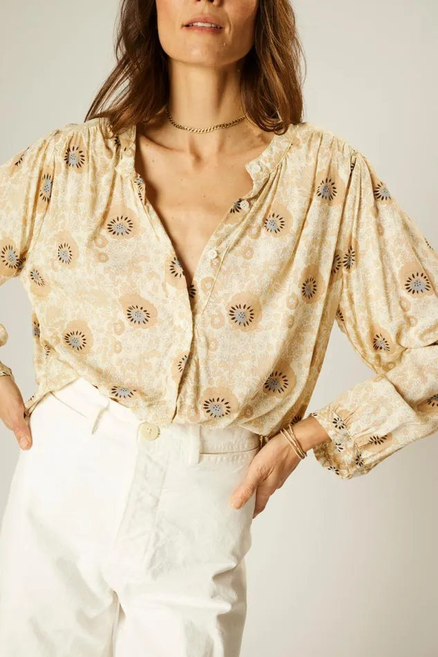 Tops Shop Natalie Martin TOLAN SHIRT Vintage Flowers Sand